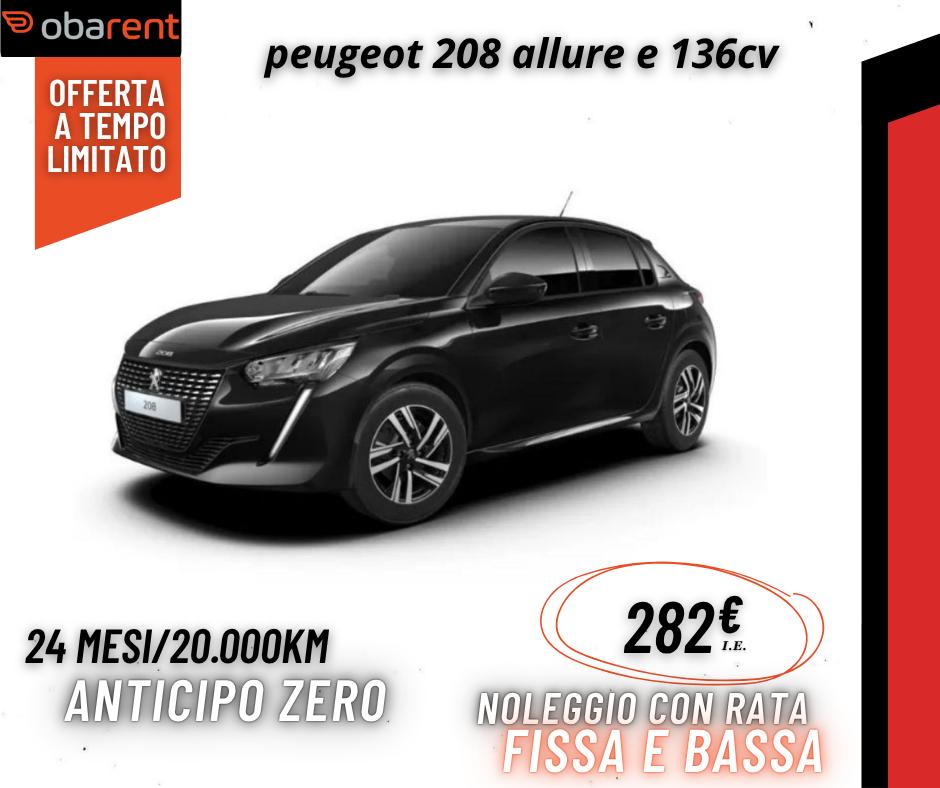 Peugeot 208 E 136CV – Citycar Elettrica | Noleggio